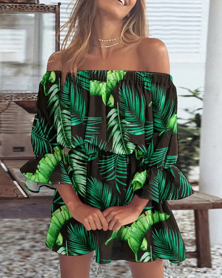 Dania | Robe Épaule Dénudée Élégante à Motifs Floraux pour Femme
