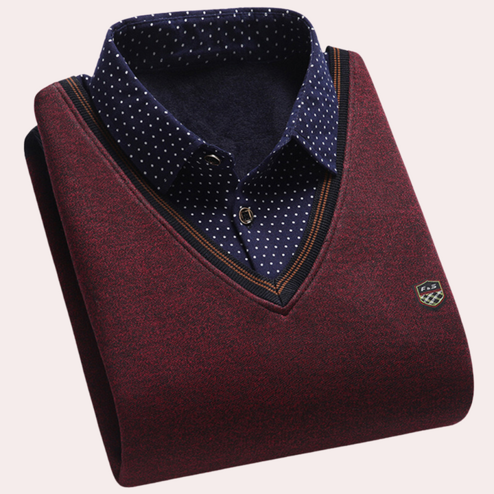 Fidel | Pull élégant à col chemise pour homme