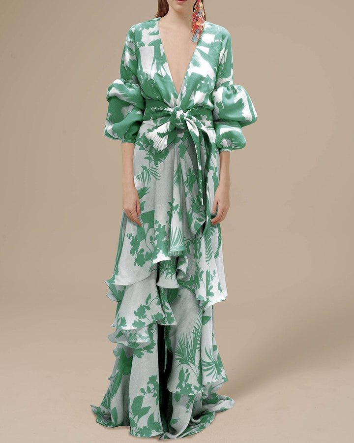Florence | Robe de cérémonie imprimée en mousseline de soie