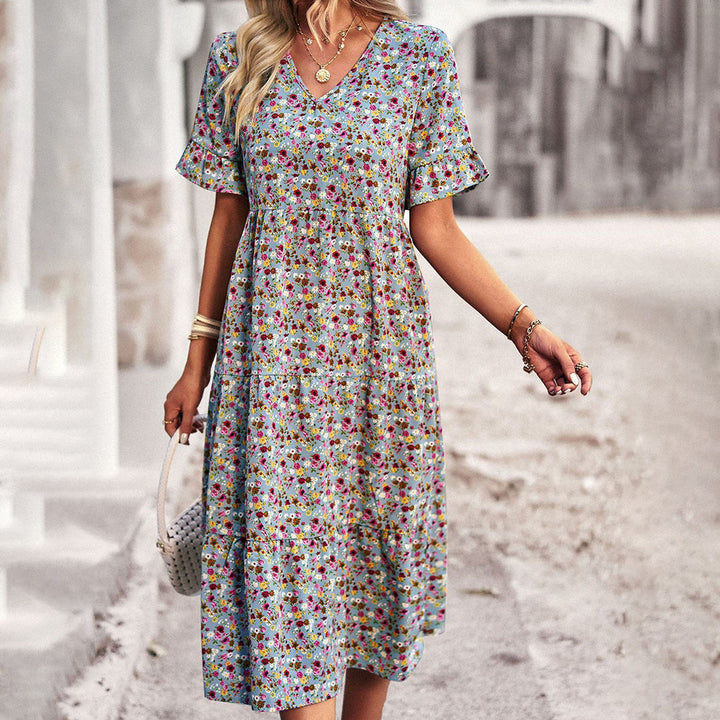 Dasha | Robe Midi Bohème à Fleurs pour Femmes