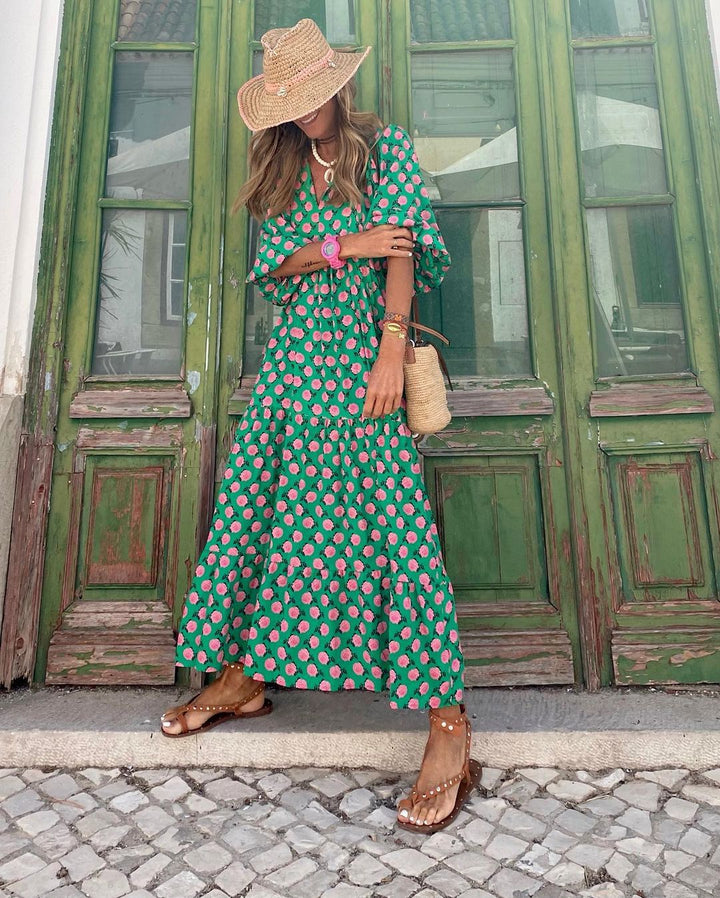Myra | Robe Maxi Fleurie au Design Élégant et Fluide pour Femme