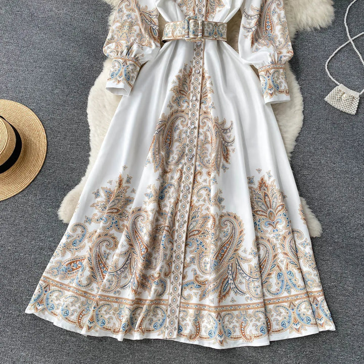 Harmony | Robe Femme avec Motif Floral et Ceinture