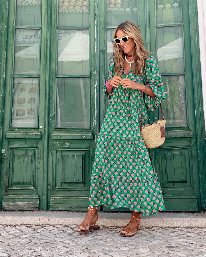 Myra | Robe Maxi Fleurie au Design Élégant et Fluide pour Femme