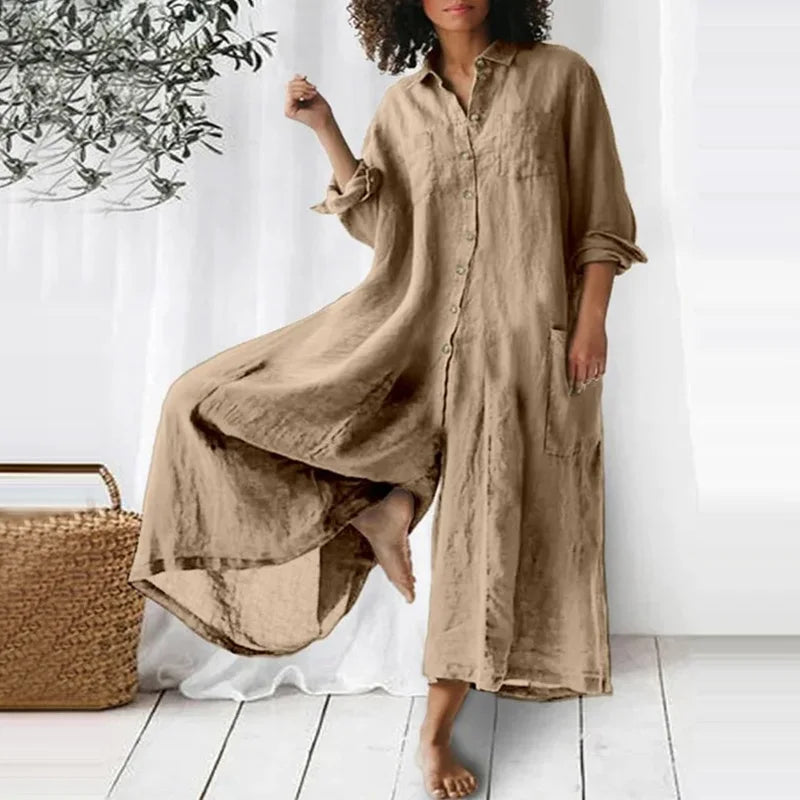 Kennedi | Robe maxi en lin légère et fluide pour femme