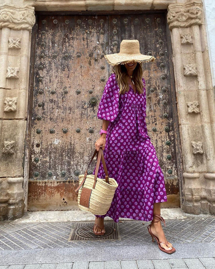 Myra | Robe Maxi Fleurie au Design Élégant et Fluide pour Femme