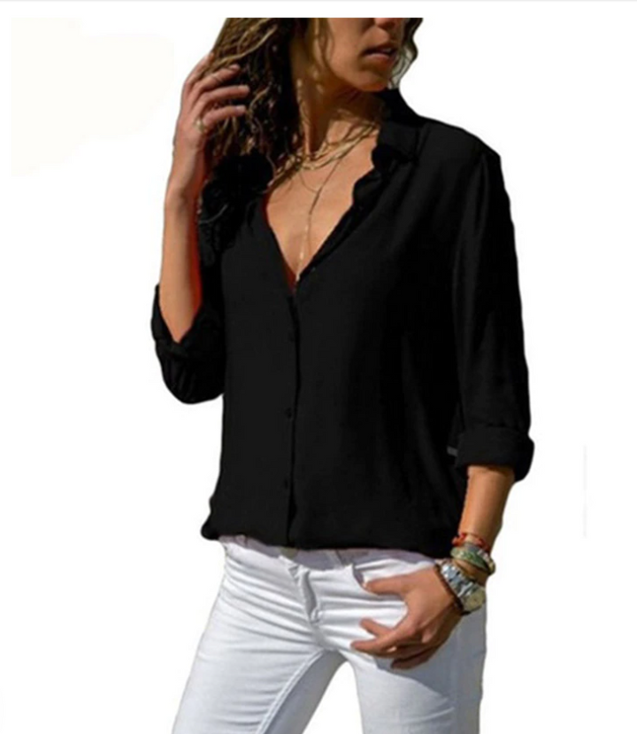 Winter | Blouse Chic à Manches Longues Fluides pour Femme