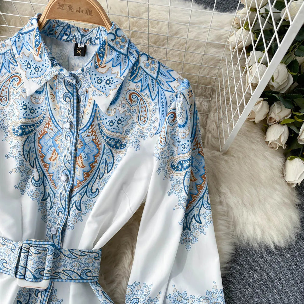 Harmony | Robe Femme avec Motif Floral et Ceinture