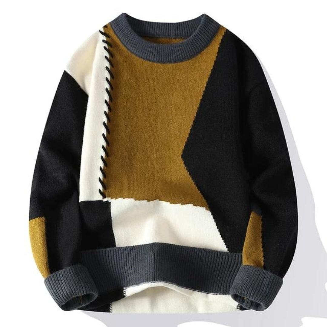Guadalupe | Pull élégant à pièces patchwork pour l’automne pour homme