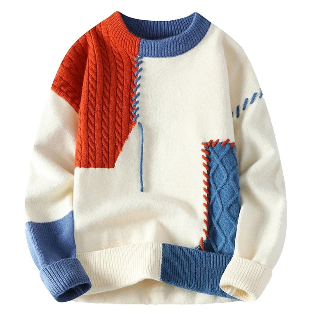 Guadalupe | Pull élégant à pièces patchwork pour l’automne pour homme