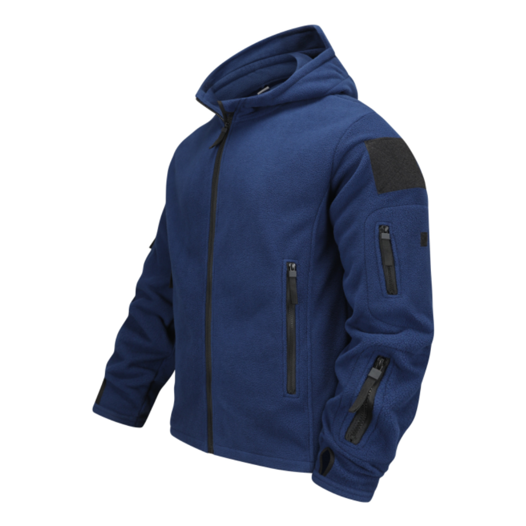 Aadit | Veste zippée coupe-vent à capuche avec multiples poches pour homme