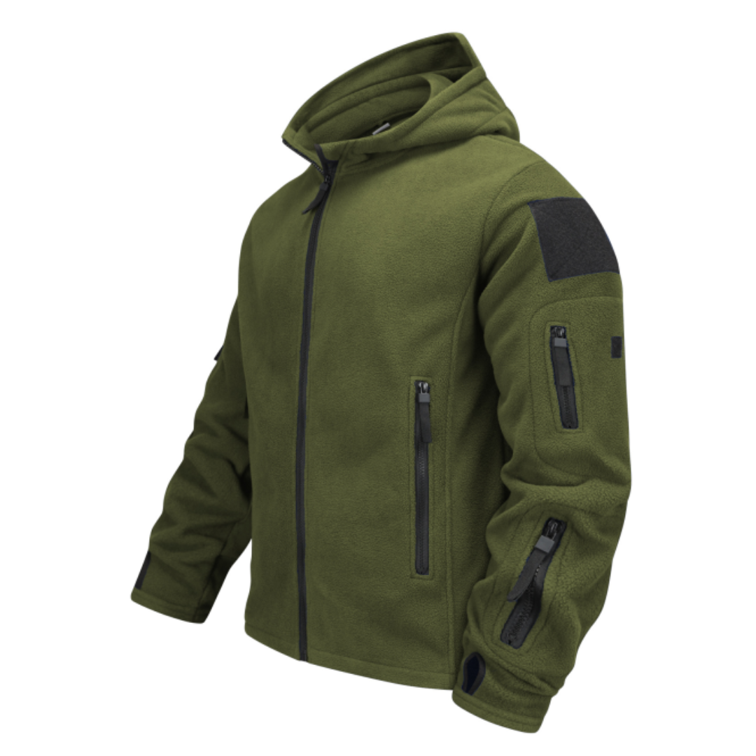 Aadit | Veste zippée coupe-vent à capuche avec multiples poches pour homme