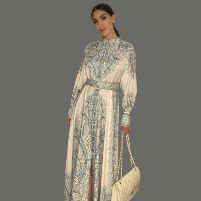 Harmony | Robe Femme avec Motif Floral et Ceinture