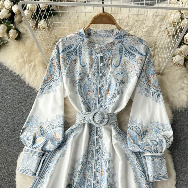 Harmony | Robe Femme avec Motif Floral et Ceinture