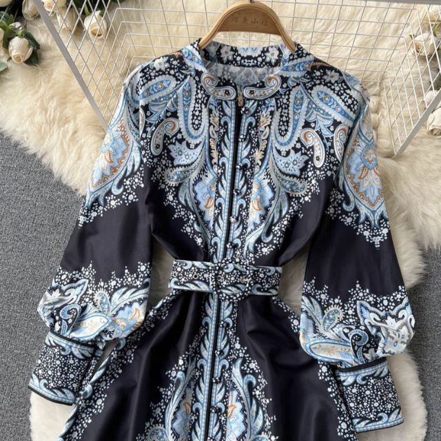 Harmony | Robe Femme avec Motif Floral et Ceinture