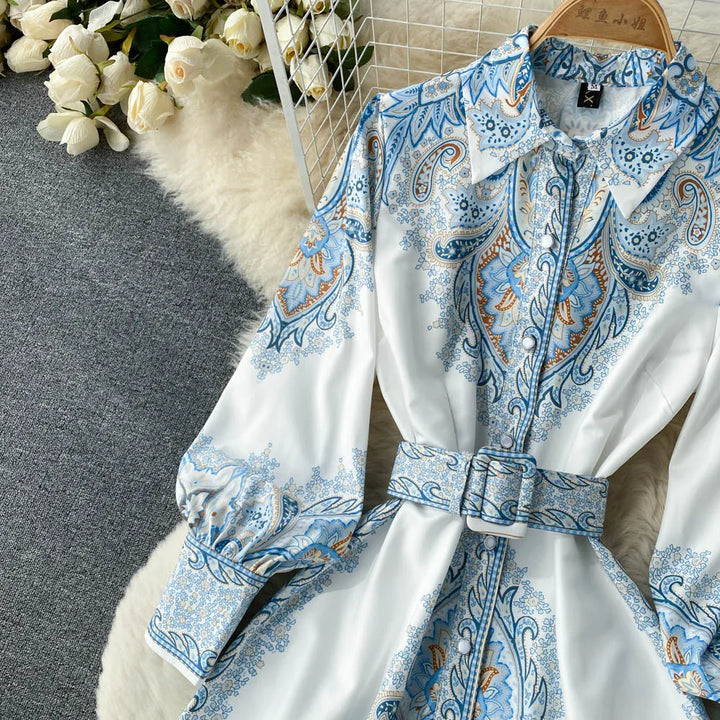 Harmony | Robe Femme avec Motif Floral et Ceinture