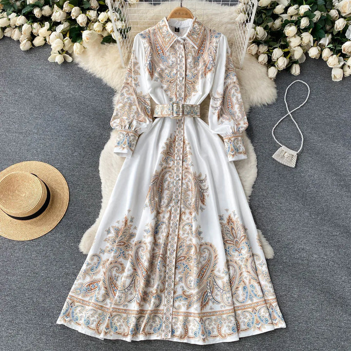 Harmony | Robe Femme avec Motif Floral et Ceinture