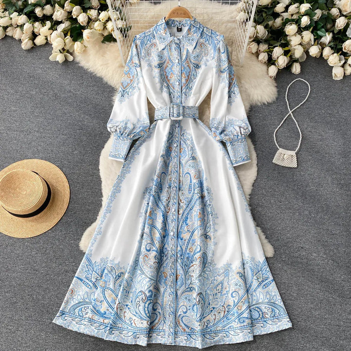 Harmony | Robe Femme avec Motif Floral et Ceinture
