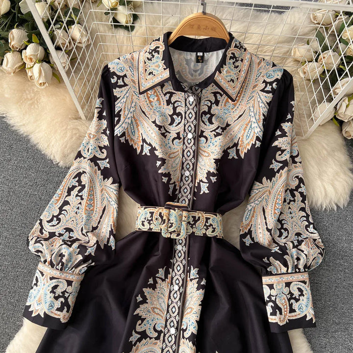 Harmony | Robe Femme avec Motif Floral et Ceinture