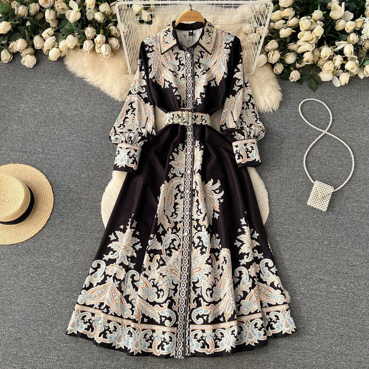 Harmony | Robe Femme avec Motif Floral et Ceinture