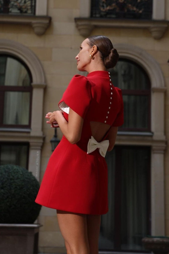 Ximena | Robe Mini avec Nœud Découpé pour Femme