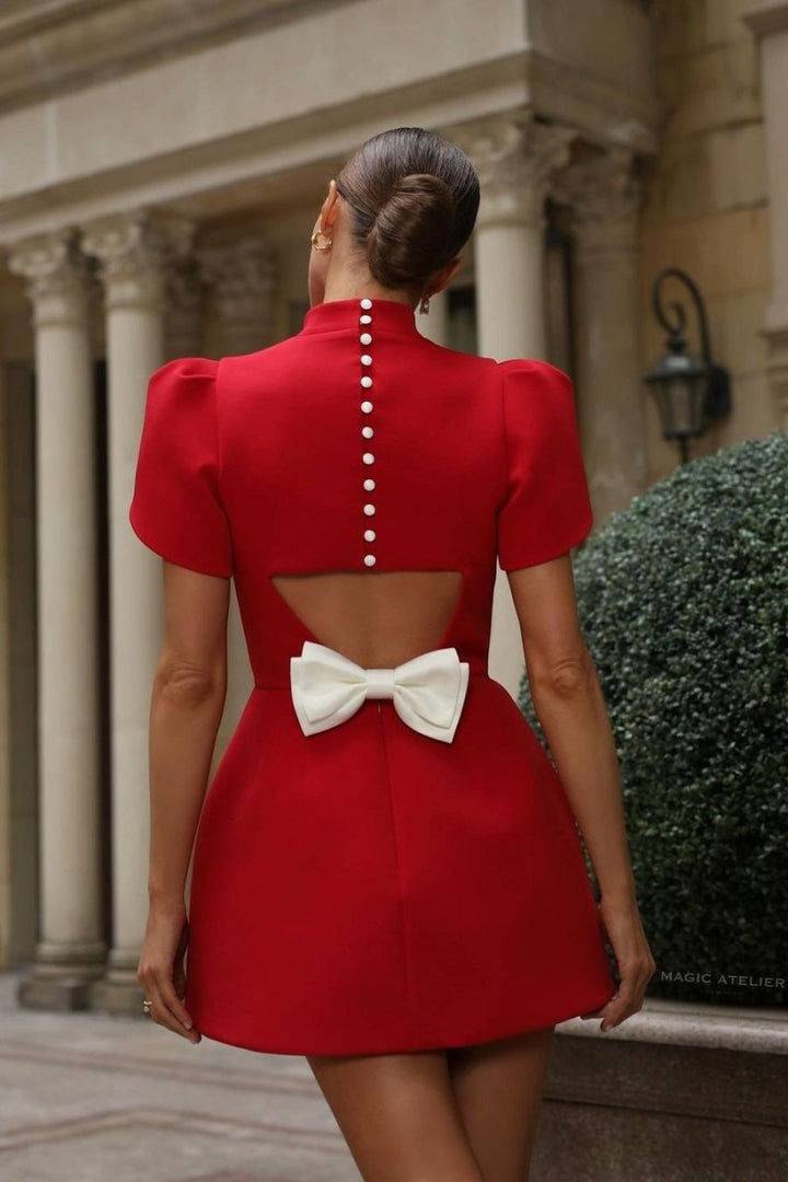 Ximena | Robe Mini avec Nœud Découpé pour Femme