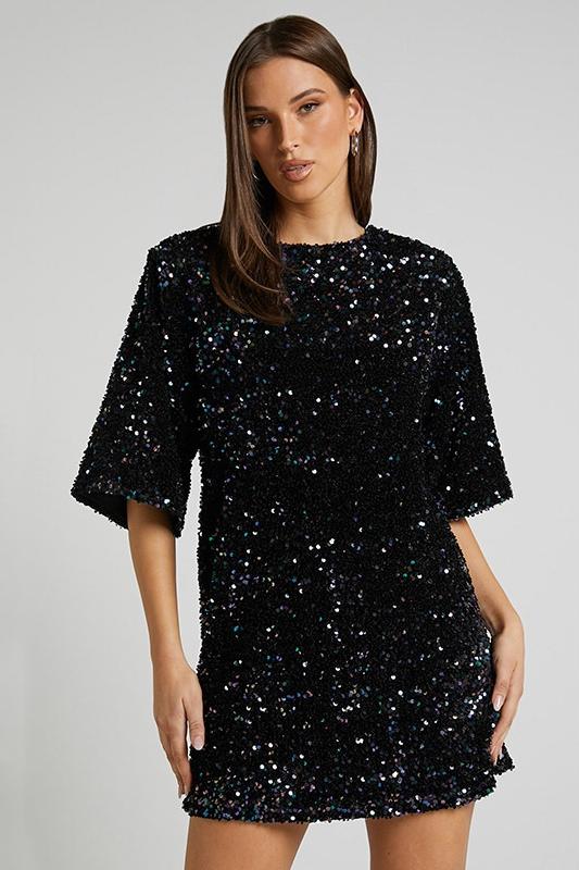 Ann | Robe Mini à Paillettes Dos Nu pour Femme
