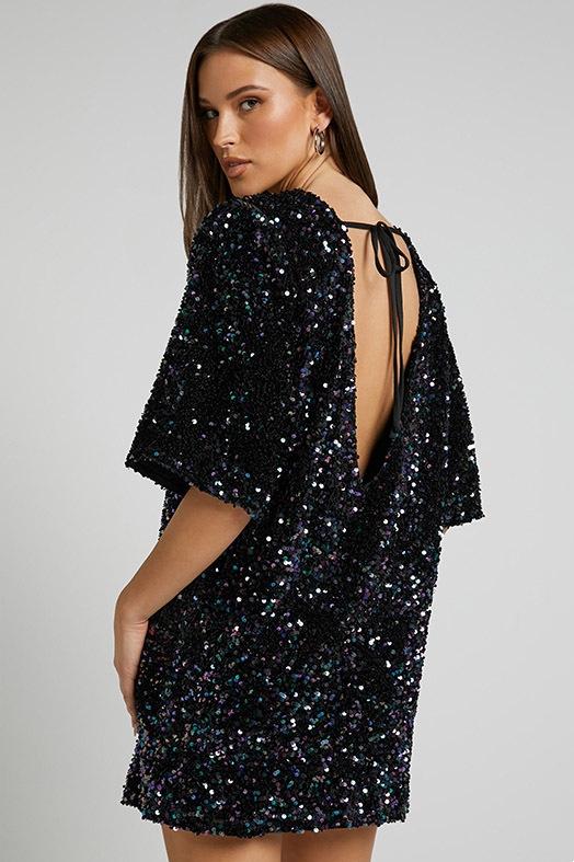 Ann | Robe Mini à Paillettes Dos Nu pour Femme