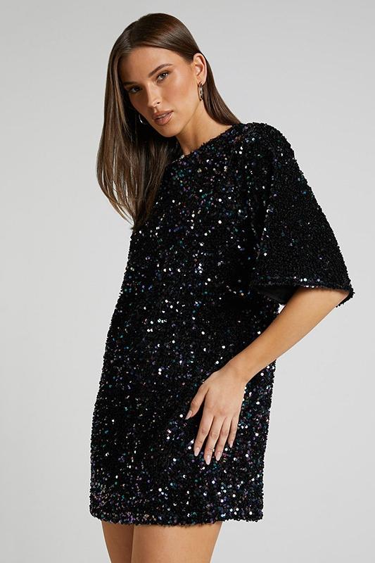 Ann | Robe Mini à Paillettes Dos Nu pour Femme