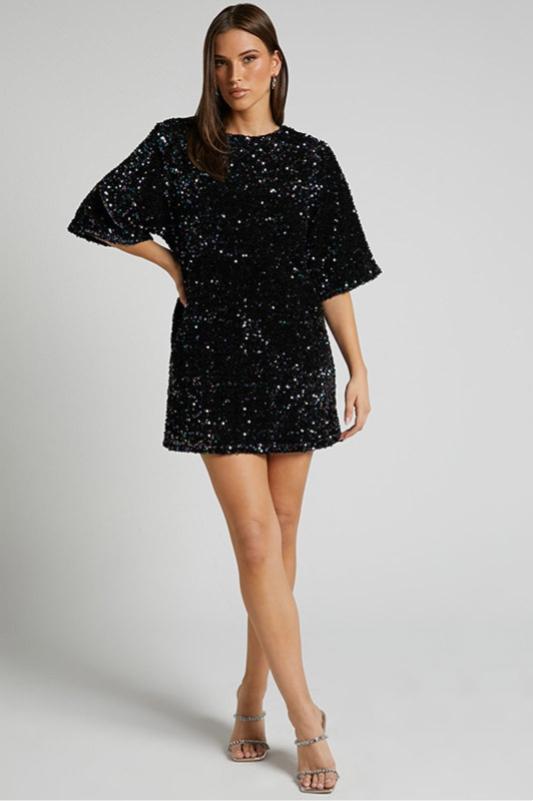 Rosy | Robe Mini Dos Nu à Paillettes pour Femmes