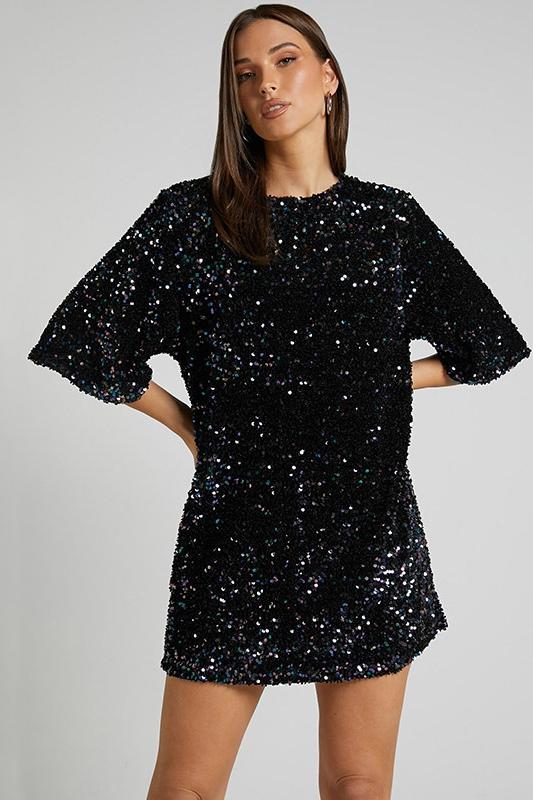 Ann | Robe Mini à Paillettes Dos Nu pour Femme