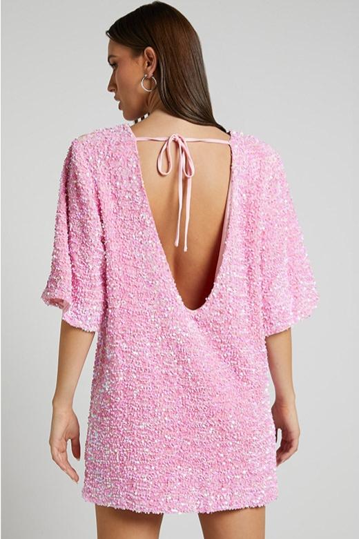 Ann | Robe Mini à Paillettes Dos Nu pour Femme