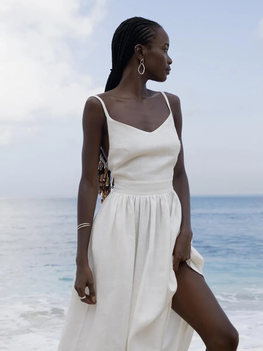 Jaylah | Robe Longue d'Été en Lin pour Femme