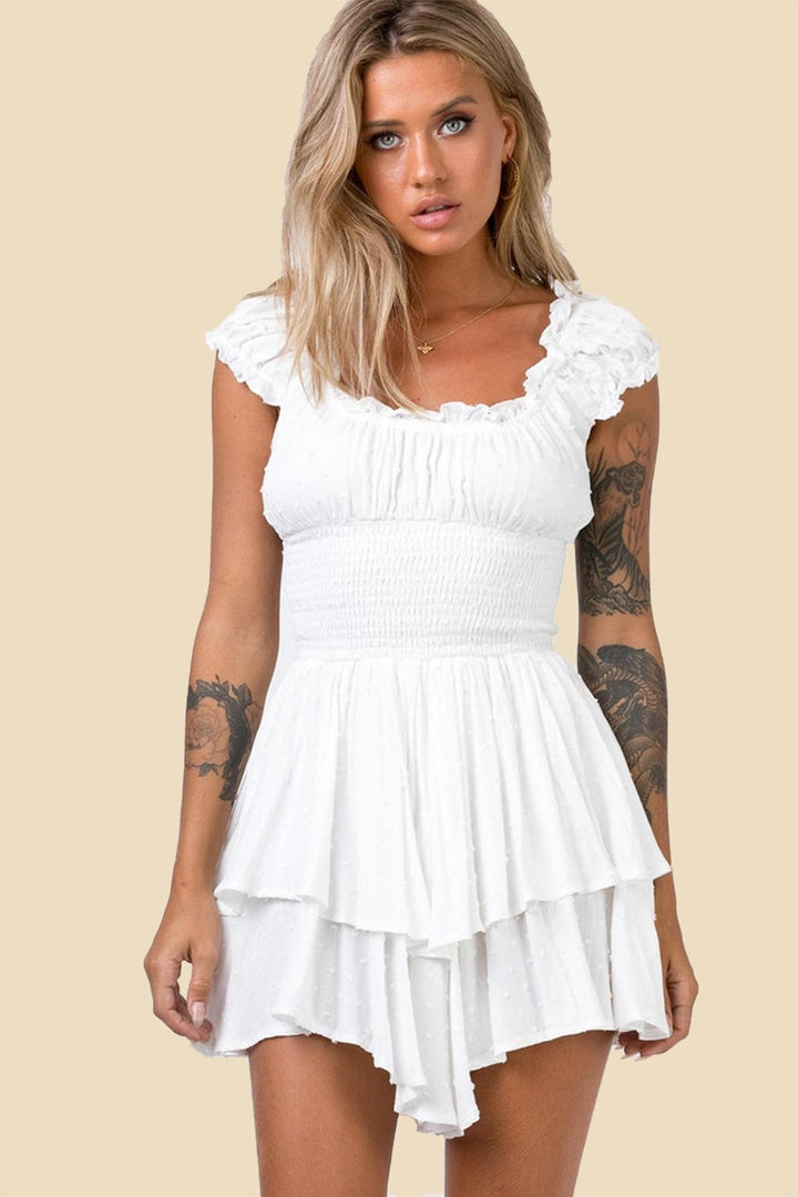 Gurnoor | Robe Mini à Jupe Volante et Corsage Froncé pour Femmes