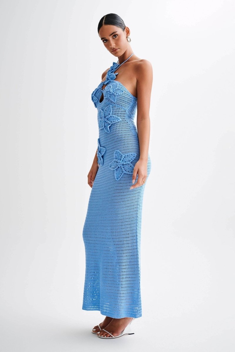 Lilianne | Robe Maxi en Crochet avec Appliqué Floral pour Femme