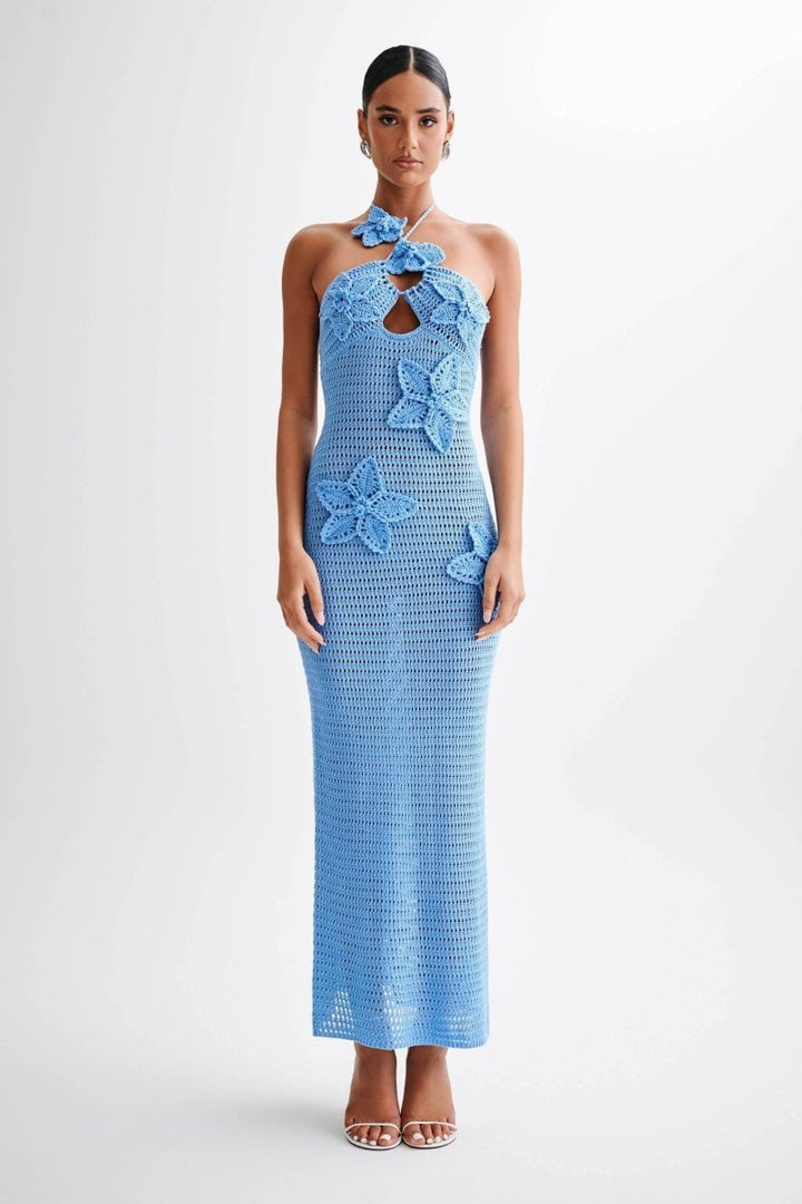 Lilianne | Robe Maxi en Crochet avec Appliqué Floral pour Femme