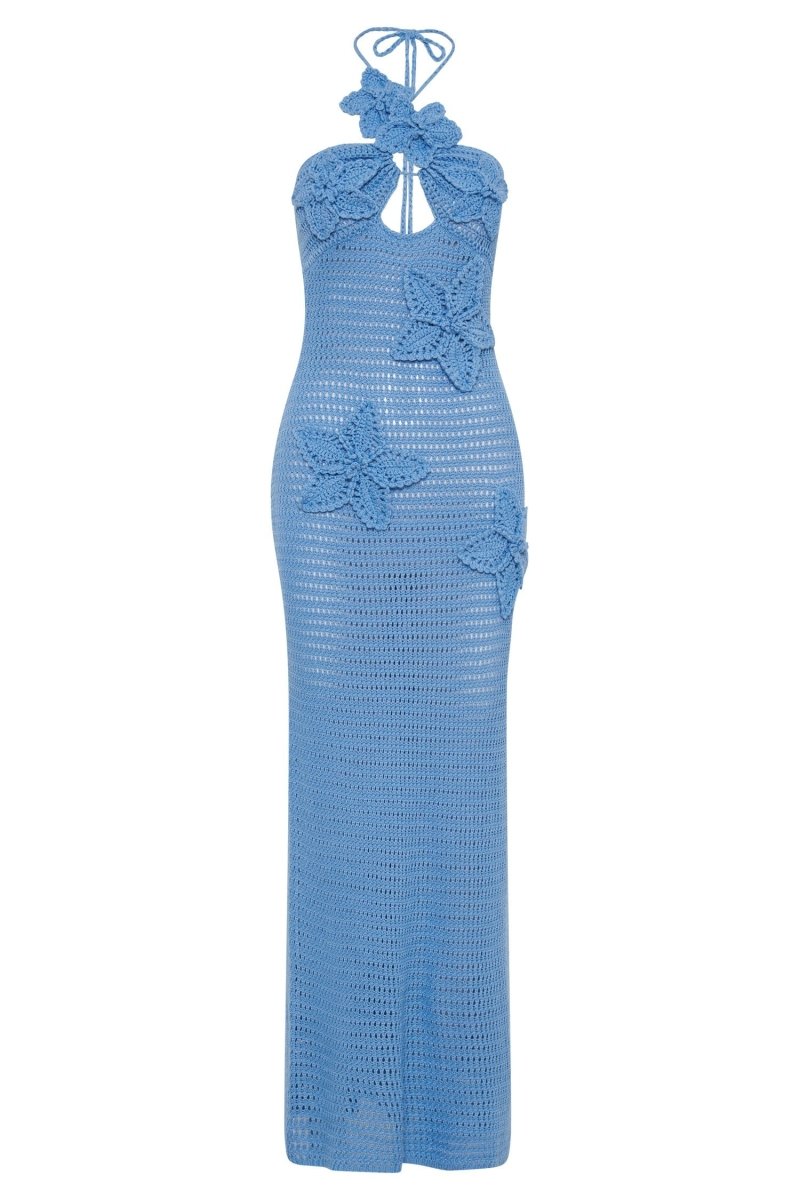 Lilianne | Robe Maxi en Crochet avec Appliqué Floral pour Femme
