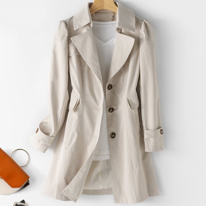 Runa | Manteau trench au style boutonné décontracté pour femme