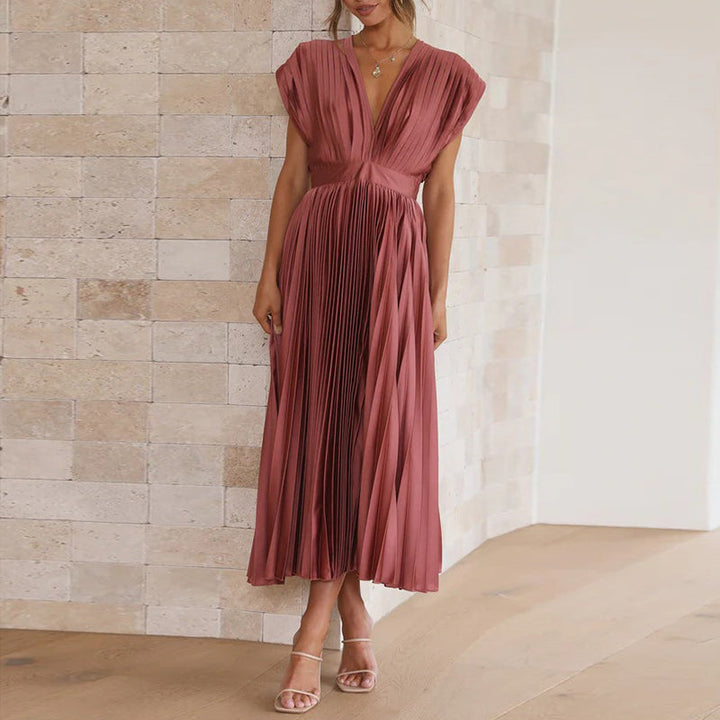 Oceane | La robe midi d'été à col en V pour femmes
