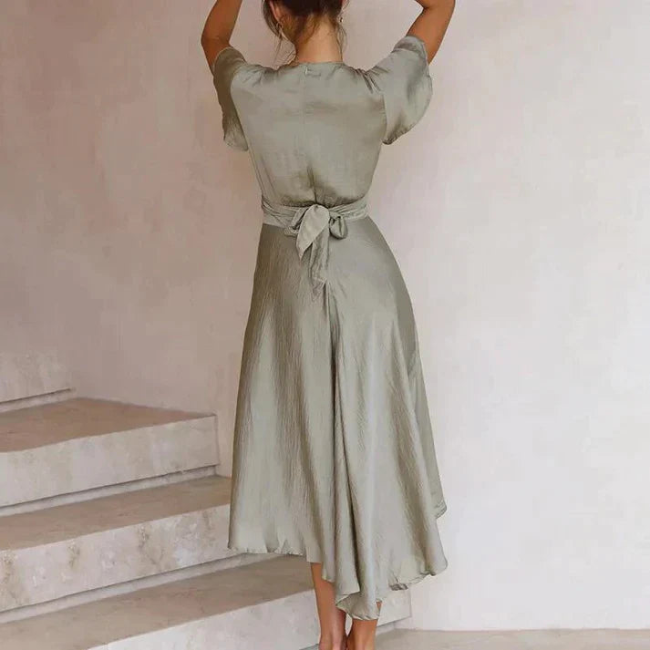 Eliza | Robe midi vintage avec ruban pour l'été