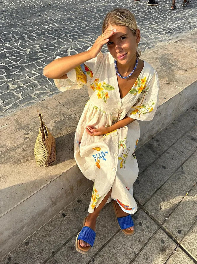 Paris | Robe en lin avec tissu léger et respirant pour femmes