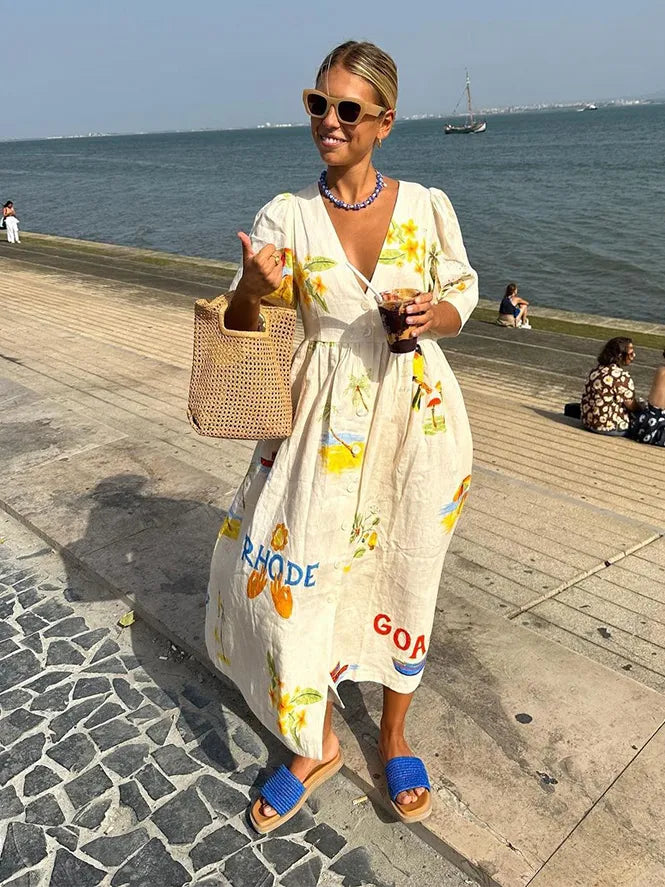 Paris | Robe en lin avec tissu léger et respirant pour femmes