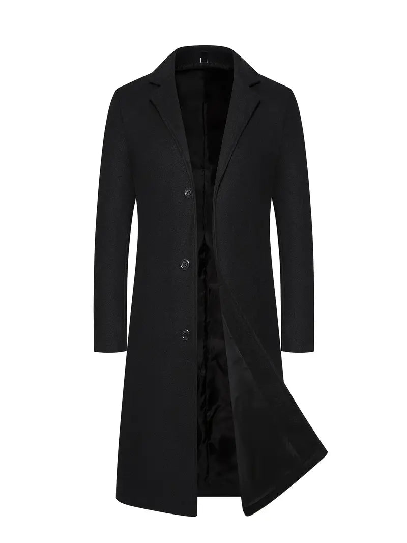 Frankie | Manteau d'hiver long à col cranté pour homme
