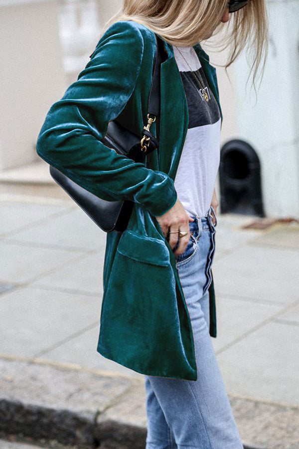 Navya | Blazer en velours au style urbain pour femme