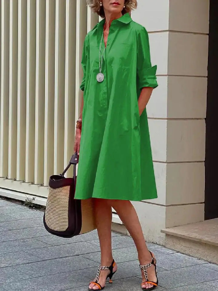 Abrielle | Robe Chemise Décontractée avec Élégance Naturelle pour Femme