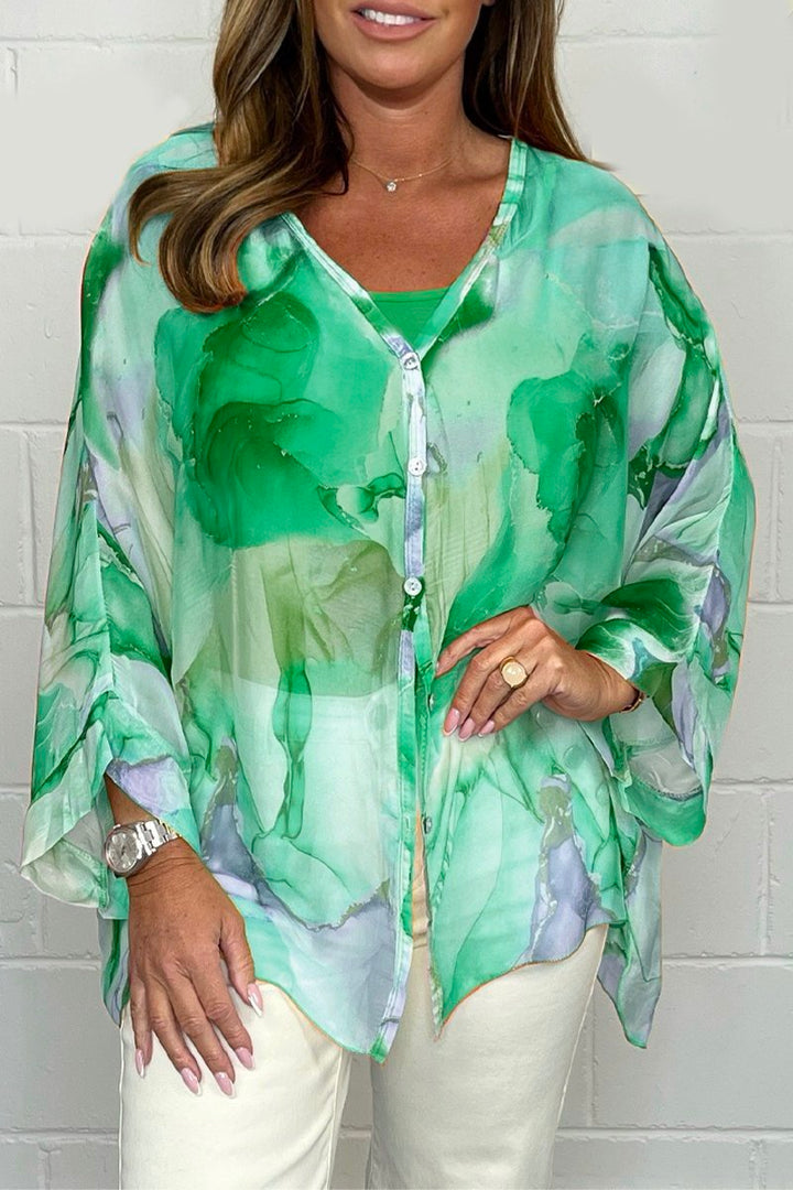 Ileana | Blouse Florale Multicolore avec Élégance Artistique pour Femme