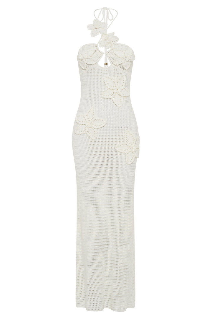 Lilianne | Robe Maxi en Crochet avec Appliqué Floral pour Femme