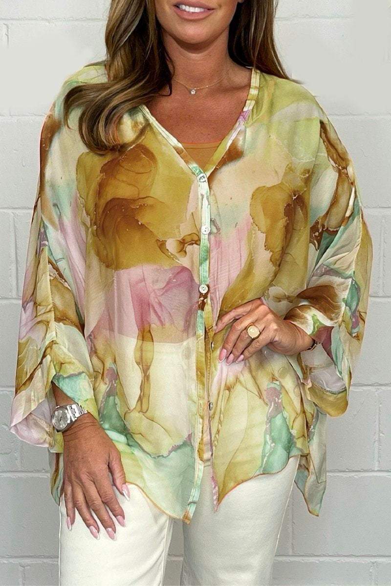 Ileana | Blouse Florale Multicolore avec Élégance Artistique pour Femme