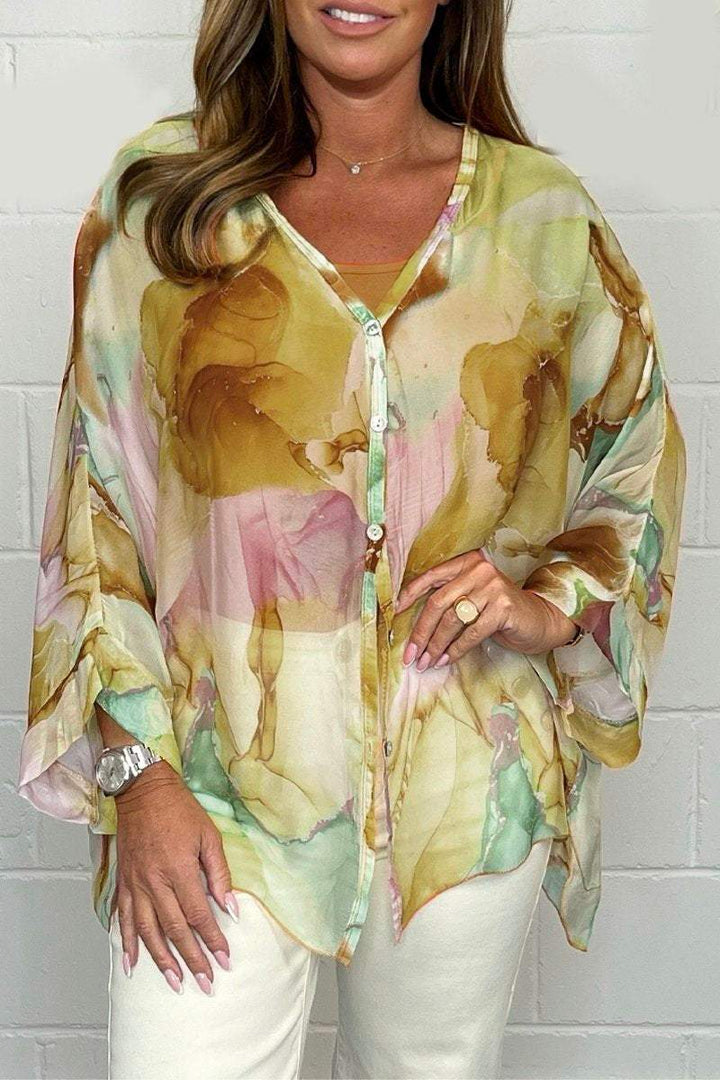 Ileana | Blouse Florale Multicolore avec Élégance Artistique pour Femme