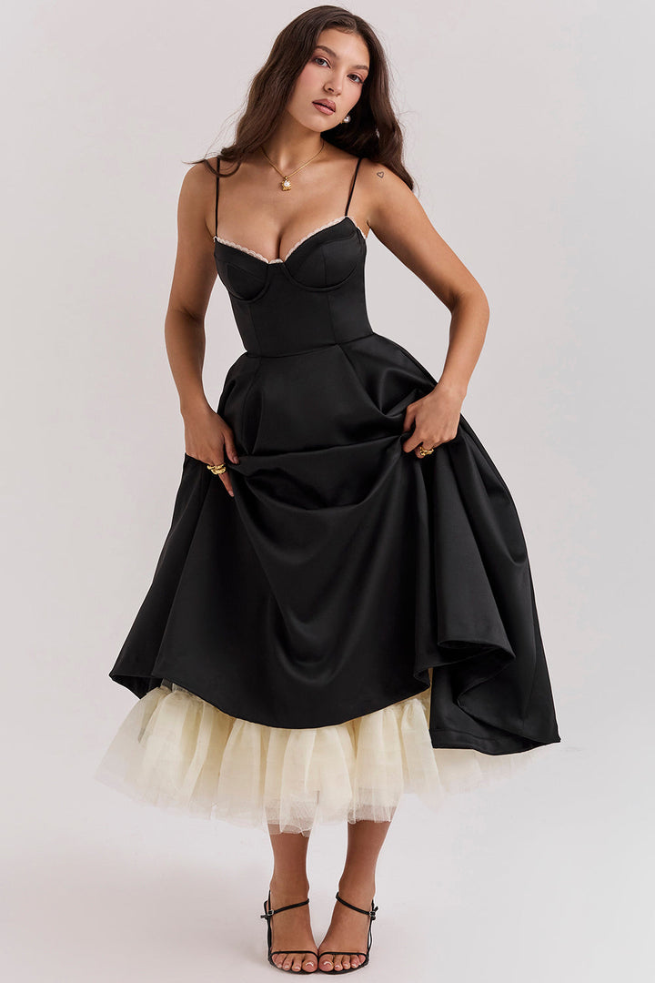 Virginia | Robe Midi Élégante Rose Poudré pour Femmes