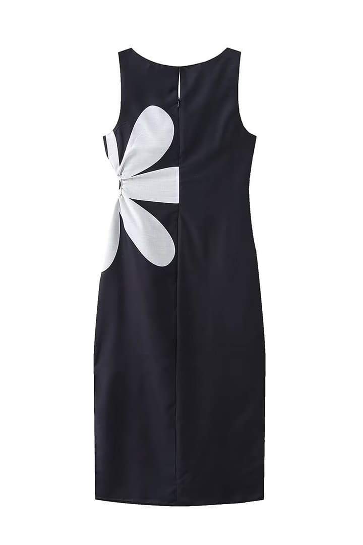 Cayla | Robe Midi à Imprimé Floral avec Découpes pour Femme